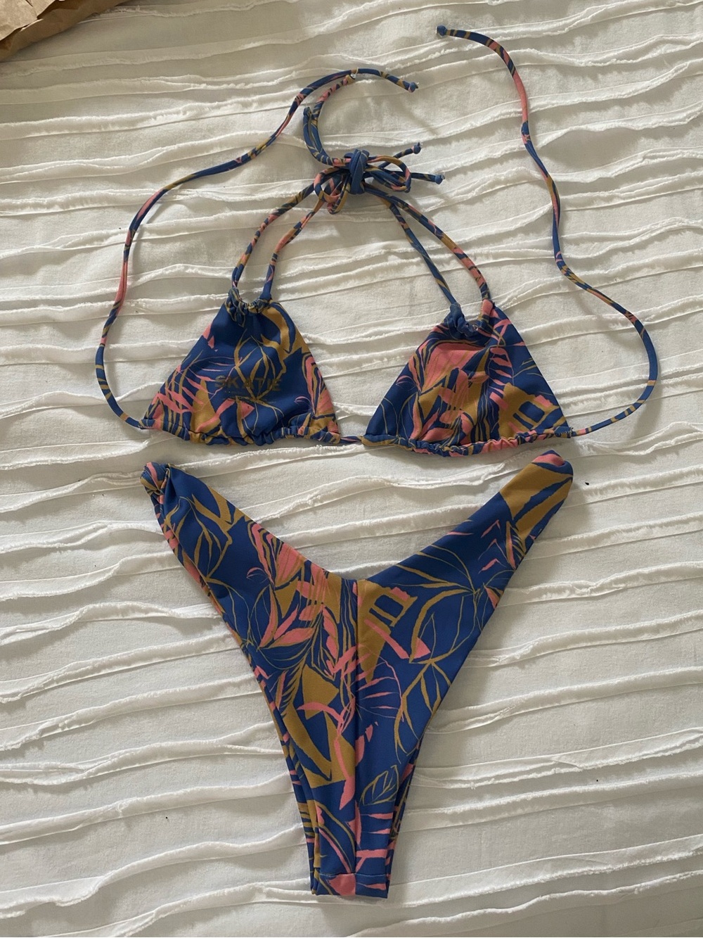SKATIE Set Bikini Suzanne Alice Small Anguilla Blue Gold Pink - Picture 2 of 2